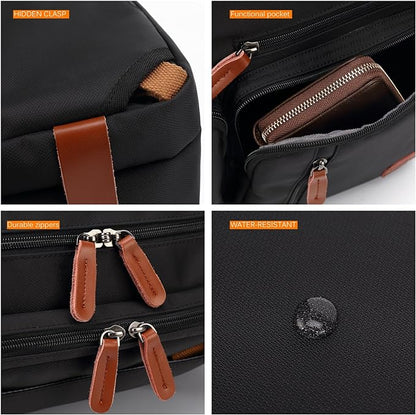 CoolBELL Convertible Backpack Messenger Shoulder bag Laptop Case Handbag Business Briefcase Multi-functional Travel Rucksack Fits 17.3 Inch Laptop For Men/Women (Grey)