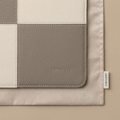 Comfyable Laptop Sleeve 13 Inch Precisely Compatible with MacBook Air M5 M4 2026 & MacBook Pro M2 M1 2022, Genuine Leather Protective Case Cover, Cream & Gray