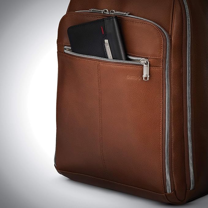 Samsonite Classic Leather Backpack, Cognac , One Size