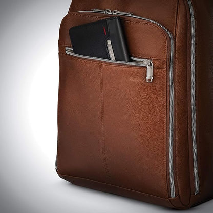 Samsonite Classic Leather Backpack, Cognac , One Size