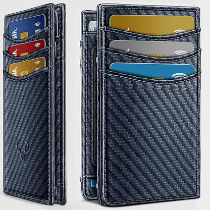 BULLIANT Slim Wallet For Men 12Cards,Magnetic Flip Build-in Money Clip Airtag Compatible-RFID Blocking
