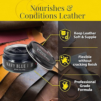Kelly's Navy Shoe Polish 1.5 oz - Professional Leather Shoe Cream