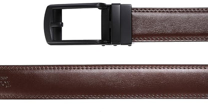 Tonywell Mens Leather Ratchet Belts with Click Buckle Perfect Fit Dress Belt 30mm Wide