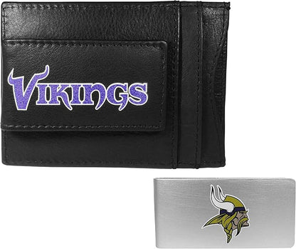 Siskiyou Sports NFL unisex Leather Cash & Cardholder & Money Clip
