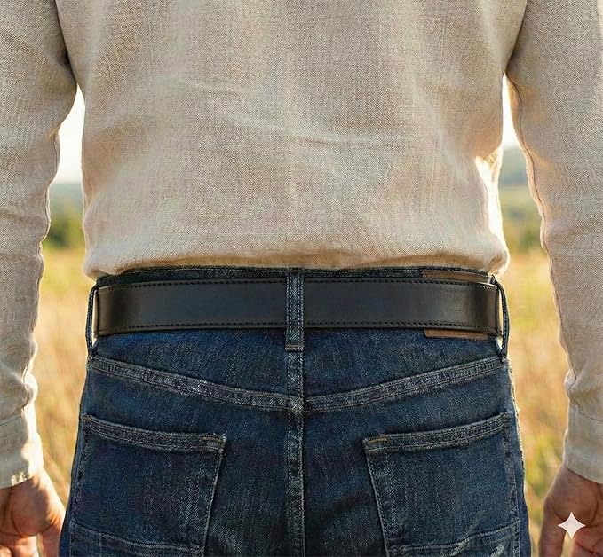 BC Belts Leather Belt Strap with Vintage Distressed Texture 1.5" Wide with Snaps and without Buckle
