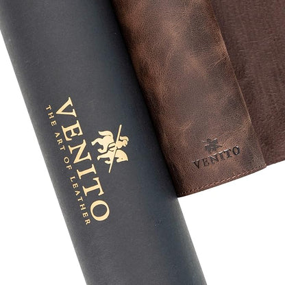 Venito Premium Leather Desk Pad Mat (36 X 19 inch) - Large Desk Mat for Keyboard and Mouse Home Office Accessories (Coffee Brown)