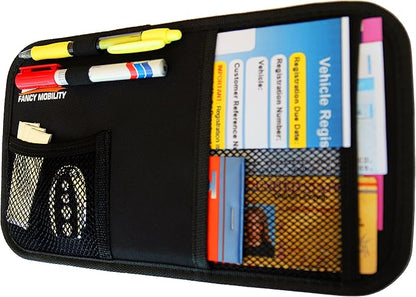 Car Sun Visor Organizer - Auto Accessories Document Holder - Car, Truck, SUV Registration & Insurance Storage Pouch - Road Trip Essentials Gift for Any Driver + 5Year Warranty (2 Pack)