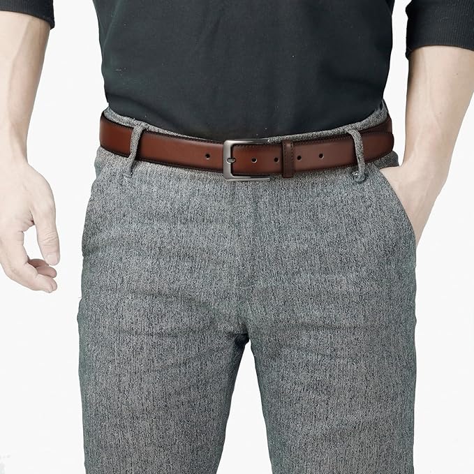 VATAN Men's Genuine Leather Dress Belts, Handmade Classic Every Day Leather Jeans Belt for Men Work Business Casual