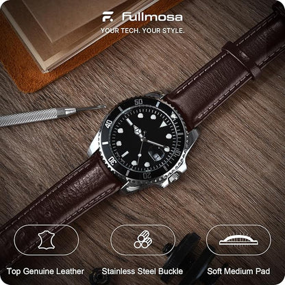 Fullmosa Watch Band, Quick Release Leather Watch Strap for Men Women, Replacement Bands Width 12mm 14mm 16mm 18mm 19mm 20mm 21mm 22mm 24mm
