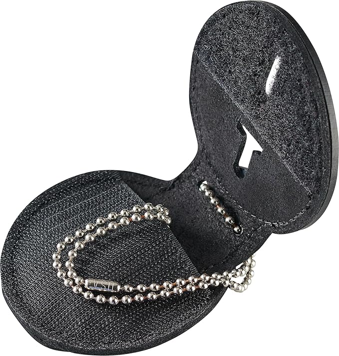 Perfect Fit Cook County Sheriff’s Office Police Badge Holder with Neck Chain and Belt Clip (Cutout PF-745) Black Leather