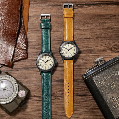 Getalia Italian leather Watch Band Tuscany Natural Vegetable-Tanned Full Grain Leather,14mm 16mm 18mm 19mm 20mm 21mm 22mm Quick Release Replacement Watch Straps for Men and Women Thick and Soft