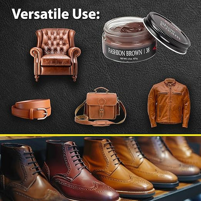 Kelly's Fashion Brown Shoe Polish 1.5 oz - Professional Leather Shoe Cream