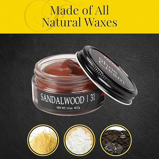 Kelly's Sandalwood Shoe Polish 1.5 oz - Professional Leather Shoe Cream