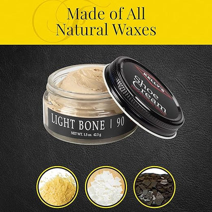 Kelly's Light Bone Shoe Polish 1.5 oz - Professional Leather Shoe Cream