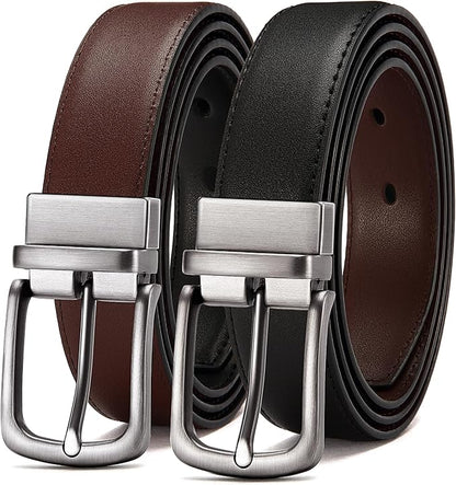 CHAOREN Reversible Belt Men 1 Piece - 1.25" Leather Dress Belt - Trim to Fit for Elegant Style