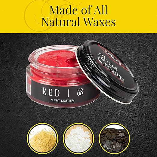Kelly's Red Shoe Polish 1.5 oz - Professional Leather Shoe Cream