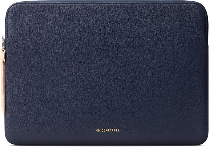 Comfyable Leather Laptop Sleeve Compatible with 16 Inch MacBook Pro M5 Pro/Max & 15 Inch MacBook Air M5 2026 (Loose Fit), Blue