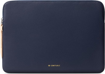 Comfyable Slim Laptop Sleeve Compatible with 13 Inch MacBook Air 13 in M5 M4 M3 M2, 13" MacBook Pro/Neo, PU Leather Bag Water-Resistant Cover Case, Blue