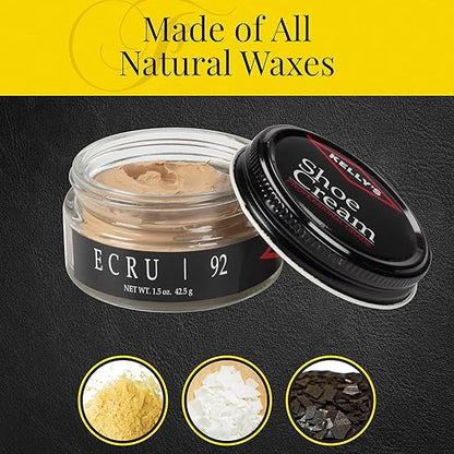 Kelly's Ecru Shoe Polish 1.5 oz - Professional Leather Shoe Cream