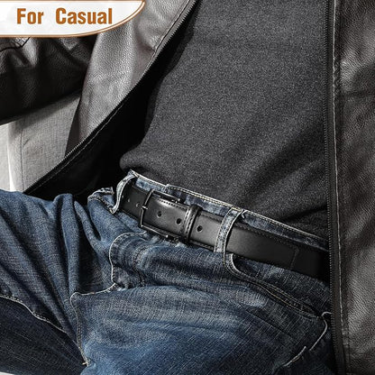 Men's Belt Genuine Leather Belt for Men Dress Casual Golf Jeans Pants 1 3/8"