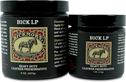 Bickmore Heavy Duty Leather Conditioner, Scratch Repair - LP 8oz | Preservative, Protector & Restorer Balm for Dry, Cracked, Scratched Leather | Made in USA