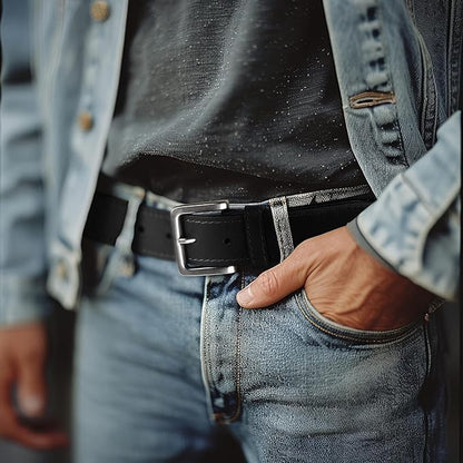 Wrangler Men’s Leather Belt, Country Casual Every Day Belt for Jeans