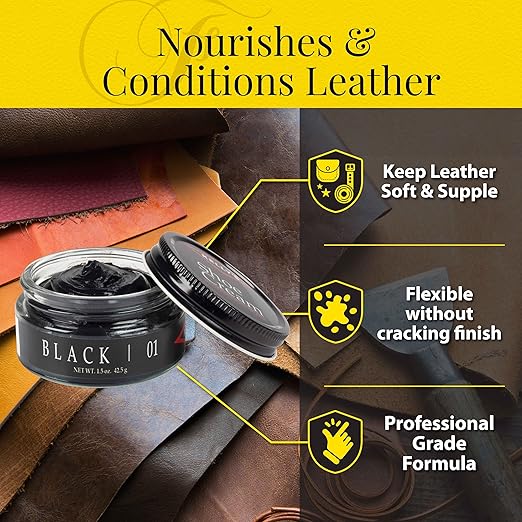 Kelly's Black Shoe Polish 1.5 oz - Professional Leather Shoe Cream