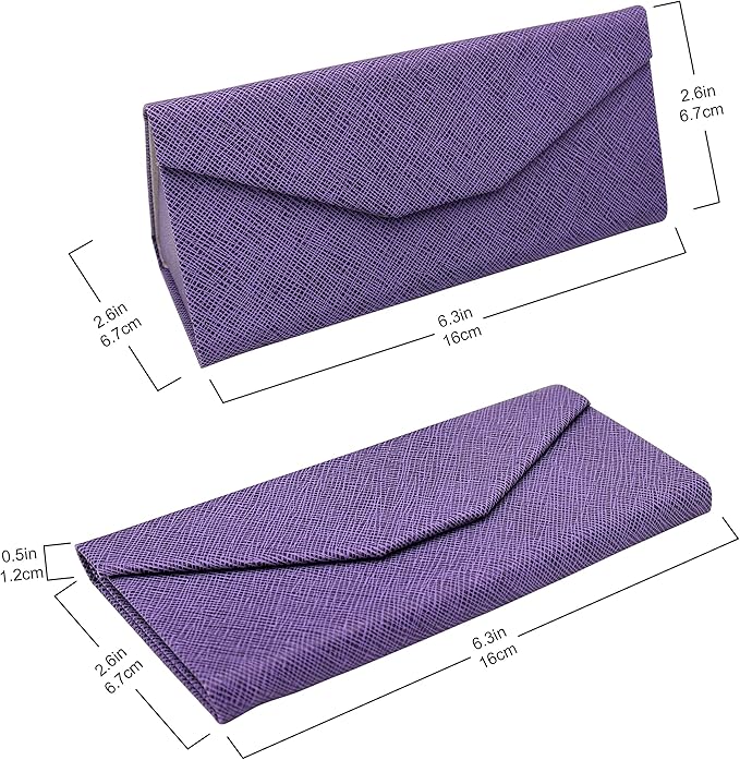 Real Sic Glasses Case for Men and Women - Magnetic Folding Hard Shell Sunglass Holder - Inspired by Solid Color