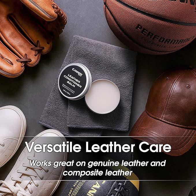 Cannon Sports Leather Conditioner | Baseball Glove Conditioner | Football Leather Care | Softens, Protects & Restores All Leather Sports Gear | Prevents Cracking & Drying
