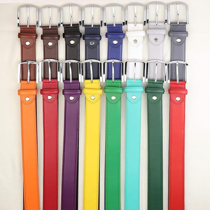 Falari Men Genuine Leather Casual Dress Belt With Single Prong Buckle, Classic Style Belt