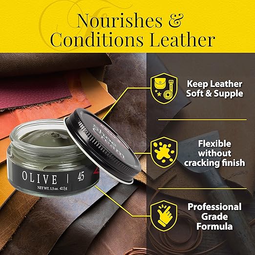 Kelly's Olive Shoe Polish 1.5 oz - Professional Leather Shoe Cream