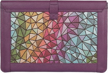 LONDO Lederhülle Kompatibel mit MacBook Pro 16 & MacBook Pro 15 Zoll (M5, M4, M3, M2, M1, Pro, Max), Premium Top-Grain Echtleder Laptoptasche, Purple Modelle 2020 bis 2026