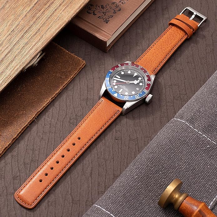 SEURE Quick Release Watch Band,Top Genuine Leather Watch Straps 19mm 20mm 21mm 22mm 24mm for Men and Women