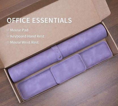 RENMTURE Large Mouse Pad and Keyboard Wrist Rest, Desk Pad for Keyboard and Mouse, Large Gaming Mouse Pad with Wrist Support, Desk Mat for Work and Gaming (Purple)