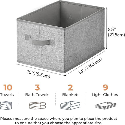 GRANNY SAYS Storage Baskets for Shelves, Closet Storage Bins with Handles, Fabric Organizers and Storage Bins, Storage Boxes for Clothes, Gray, Medium, 3-Pack