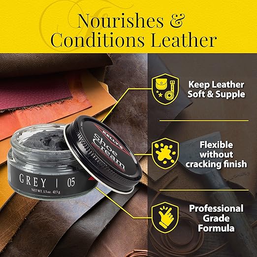 Kelly's Grey Shoe Polish 1.5 oz - Professional Leather Shoe Cream