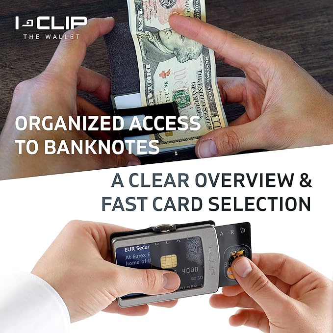 I-CLIP, Premium Men's Leather Wallet, Versatile Changeable Money clip, Secure Card Holder, Compact Men's Wallet Minimalist, Sleek Slim Design, Perfect Money Clip Wallet for Men