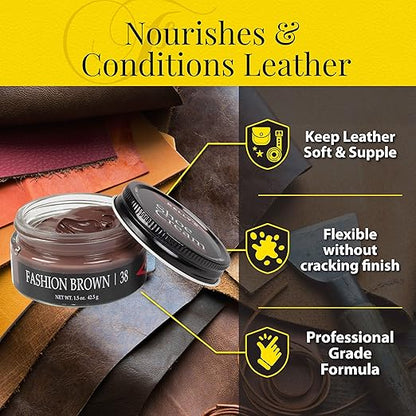 Kelly's Fashion Brown Shoe Polish 1.5 oz - Professional Leather Shoe Cream