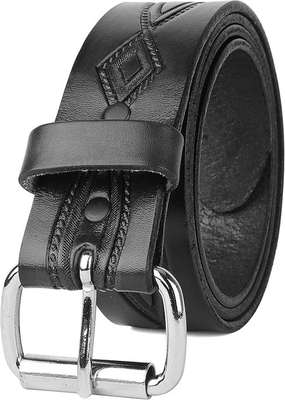 F&L CLASSIC Men's full Grain Vintage Distressed leather Belt,easy to change Roller buckle,1.5" Wide,USA,