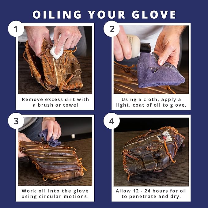 Rhino Wax - Baseball Glove Oil 8 oz (Not Made in China) - Softens & Hydrates Leather Fibers - Improves Ball Gloves Flexibility - Break in Mitts Fast - Natural Ingredients - Proudly Made in the USA