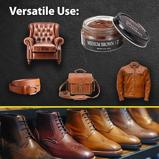 Kelly's Medium Brown Shoe Polish 1.5 oz - Professional Leather Shoe Cream