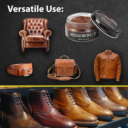 Kelly's Medium Brown Shoe Polish 1.5 oz - Professional Leather Shoe Cream