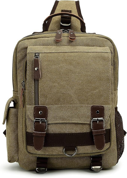 Sechunk Canvas Messenger Bag Sling Bag Crossbody Bag Shoulder Bag Retro Cross Body Handbags