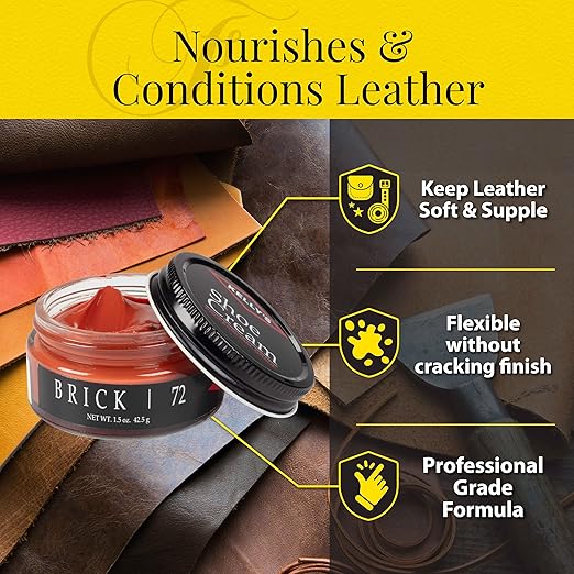 Kelly's Brick Shoe Polish 1.5 oz - Professional Leather Shoe Cream
