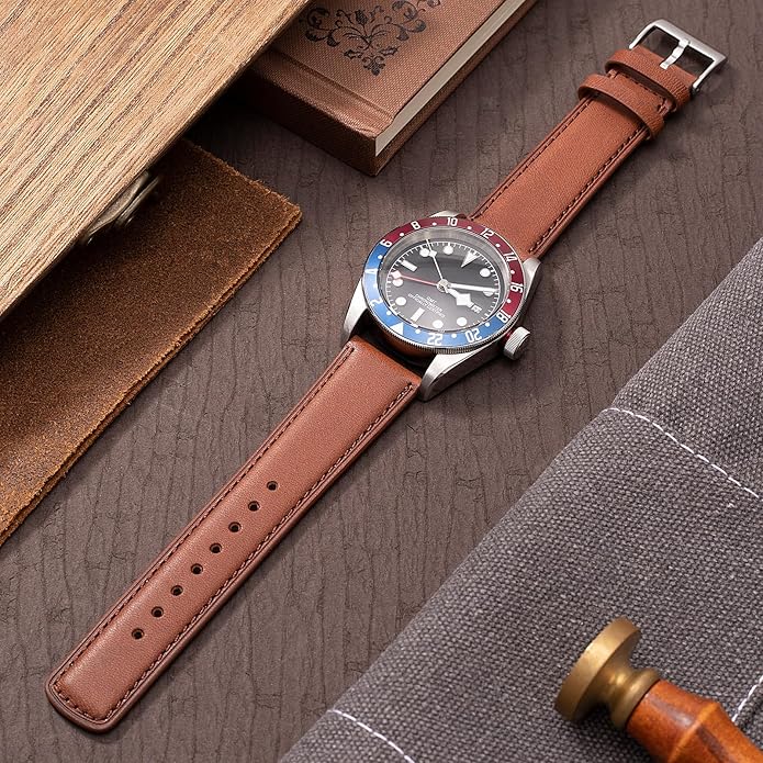 SEURE Quick Release Watch Band,Top Genuine Leather Watch Straps 19mm 20mm 21mm 22mm 24mm for Men and Women
