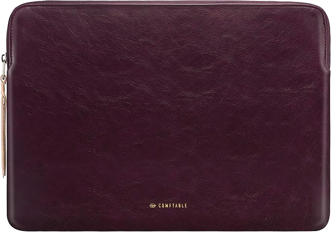 Comfyable Leather Laptop Sleeve Compatible with 16 Inch MacBook Pro M5 Pro/Max & 15 Inch MacBook Air M5 2026 (Loose Fit), Berry Brown