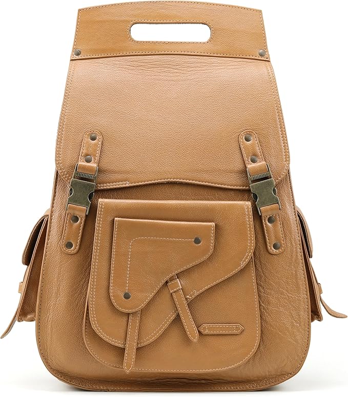 Handmade World Full Grain Leather Backpack for Men – Business Computer Backpack Fits Upto 17” Laptop, Office Work Travel Bag