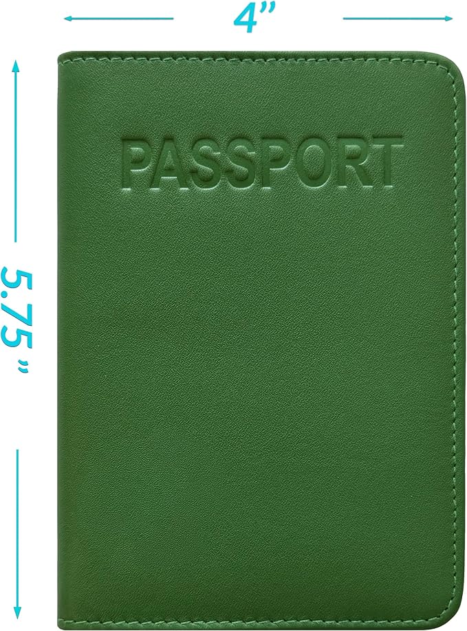 Emerald Green Genuine Leather RFID Passport Cover