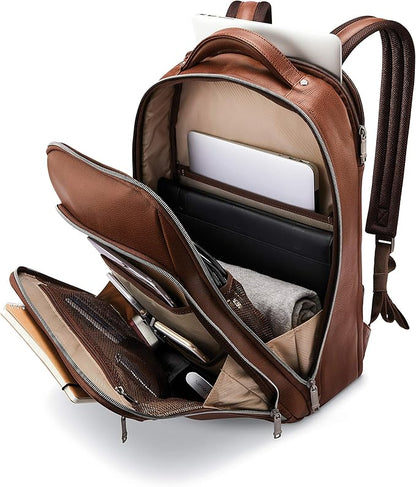 Samsonite Classic Leather Backpack, Cognac , One Size