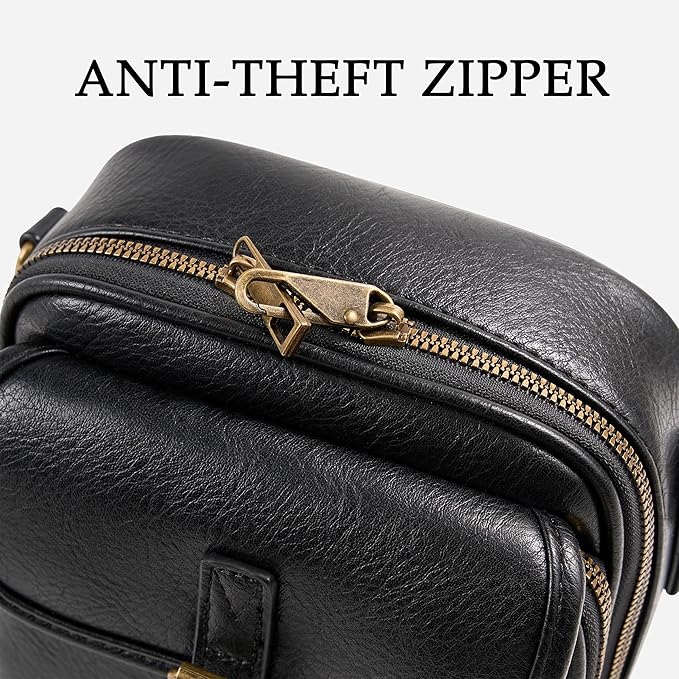 Small Messenger Bag Vegan Leather Crossbody Bag for Women Men, Vintage Cross Body Shoulder Purse with Card Slots